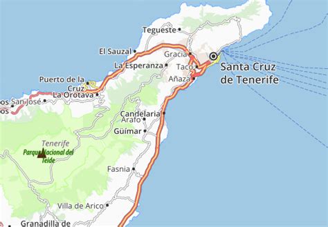 Detailed Road Map of Candelaria .